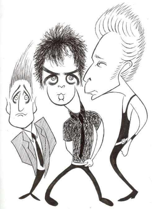 "American Idiot's" Green Day Caricature by Ken Fallin